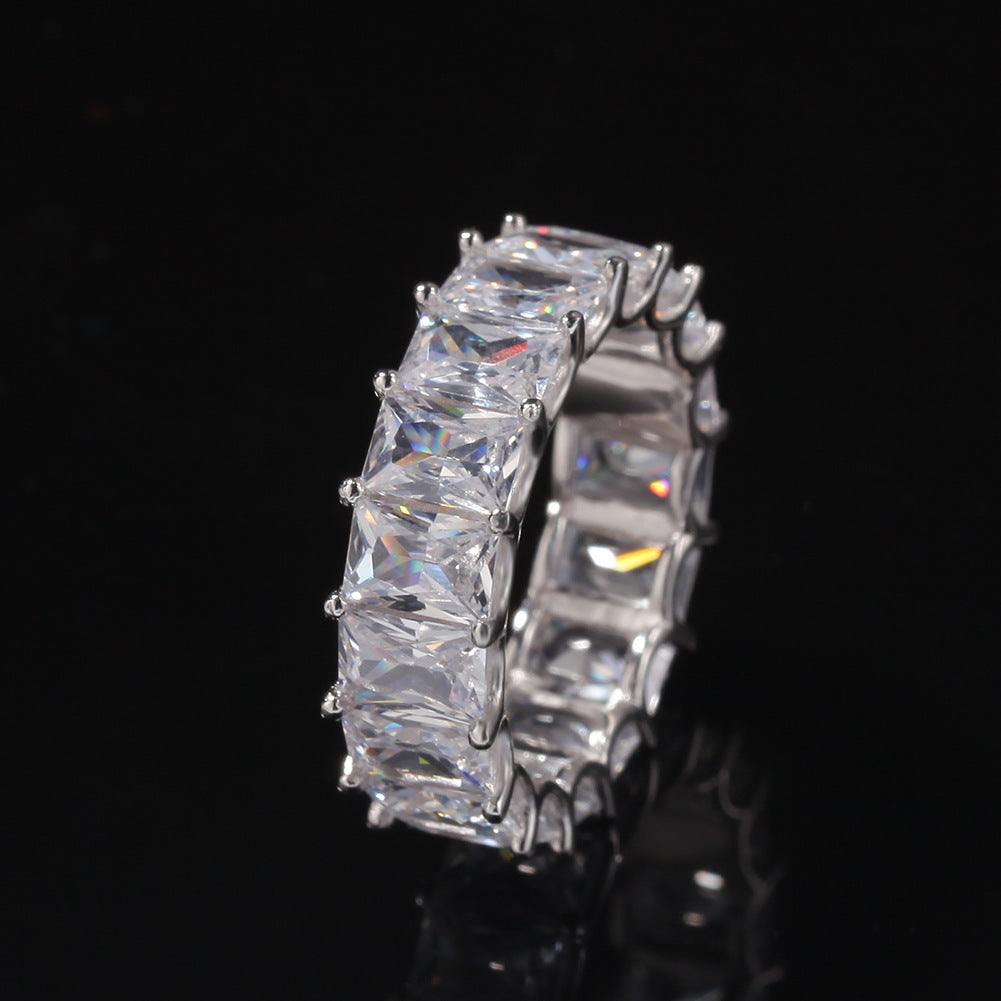 18k Gold Plated Bling Hip Hop Cubic Zirconia Jewelry - Created Diamond Signet for Women Gifts